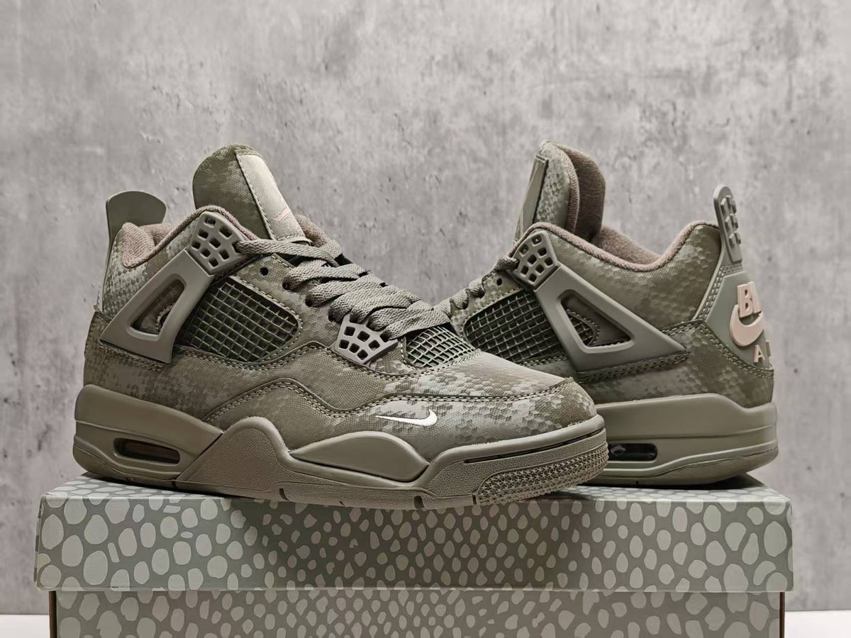Air Jordan 4 Retro Military Mamba Custom Olive & Black Sneakers | 36–47.5