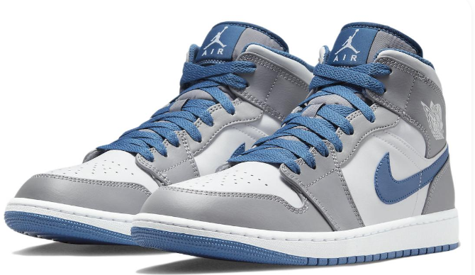 Air Jordan 1 Mid 'Cement Grey True Blue' DQ8426-014 (189)