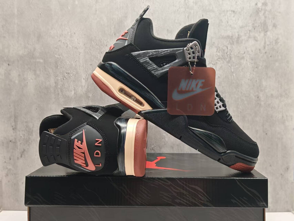 Air Jordan 4 London Black & Coral Sneakers | 36–47.5