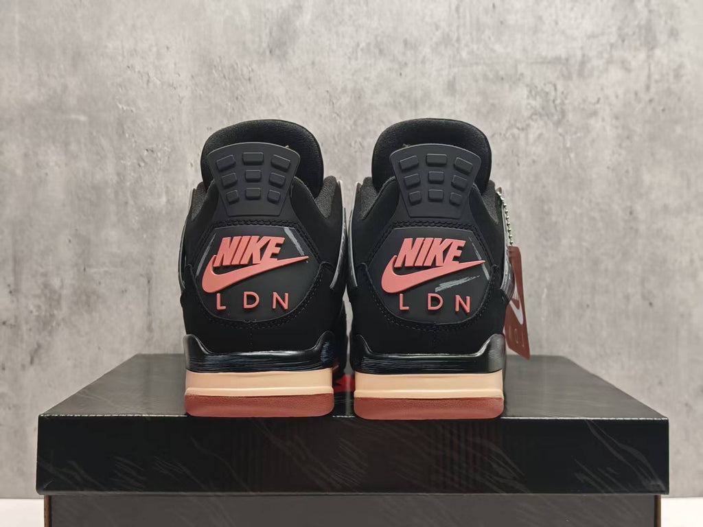 Air Jordan 4 London Black & Coral Sneakers | 36–47.5