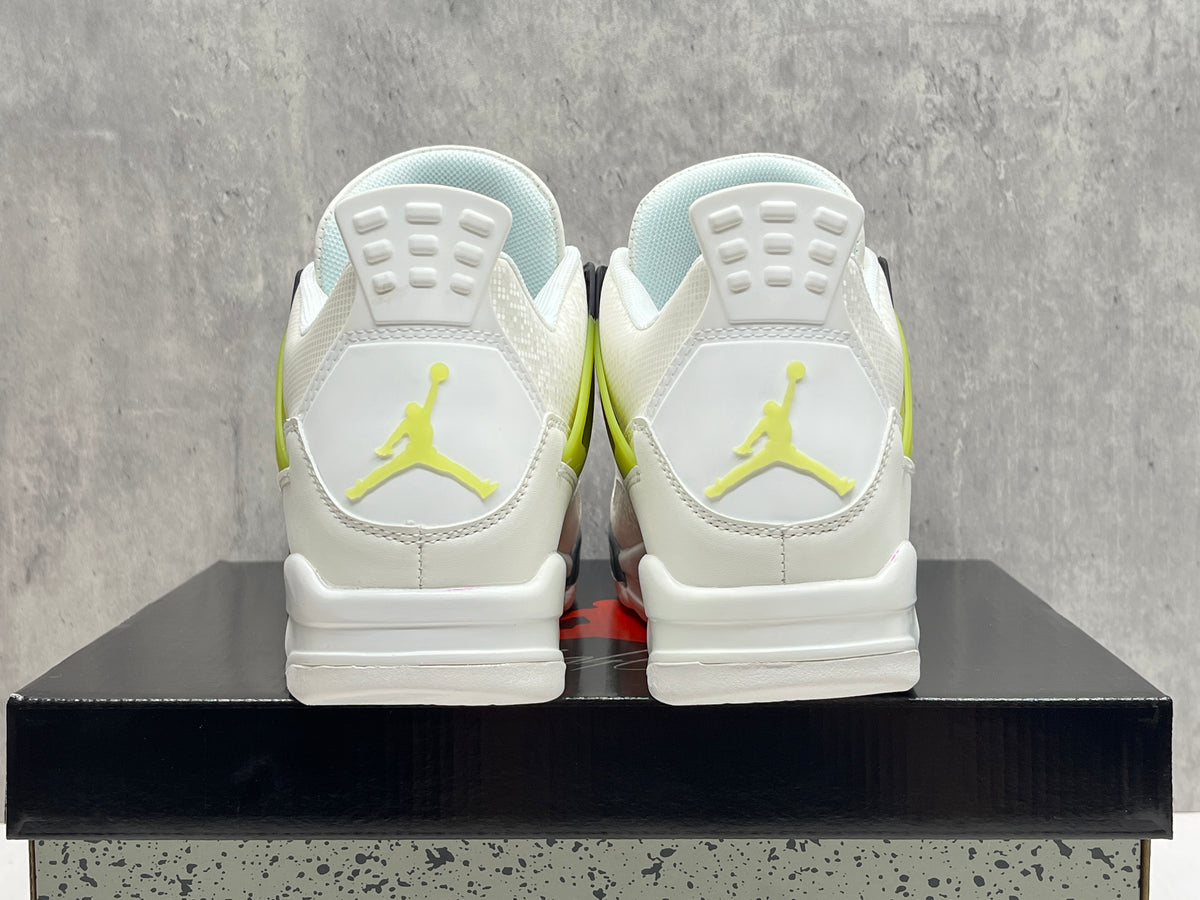 Air Jordan 4 Retro White & Lime Sneakers | 36–47.5