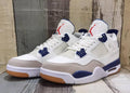 Air Jordan 4 Retro White & Navy Blue Sneakers | 36–47