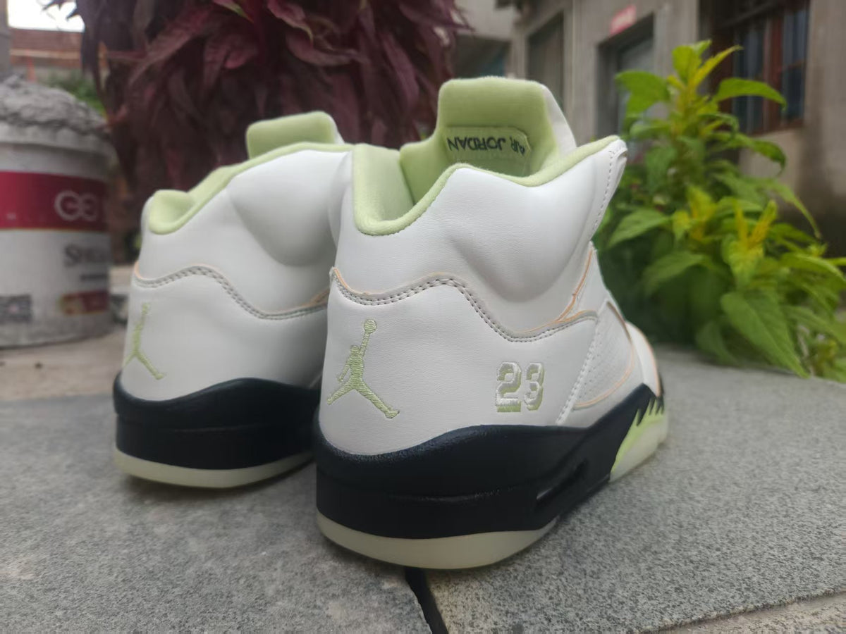 Air Jordan 5 Retro Pale Green White & Black Sneakers | 36–47