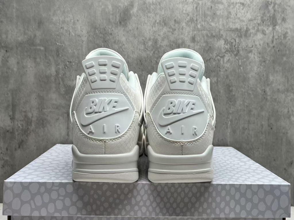 Air Jordan 4 Retro White Mamba All-White Sneakers | 36–47.5