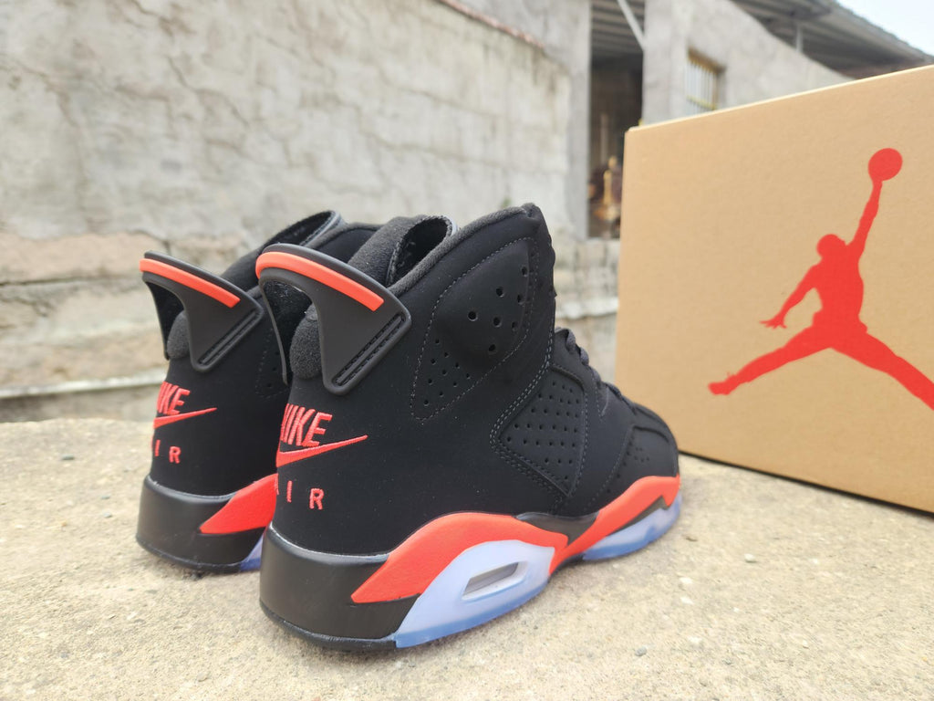 Air Jordan 6 Black & Red-Orange Sneakers | 36–47