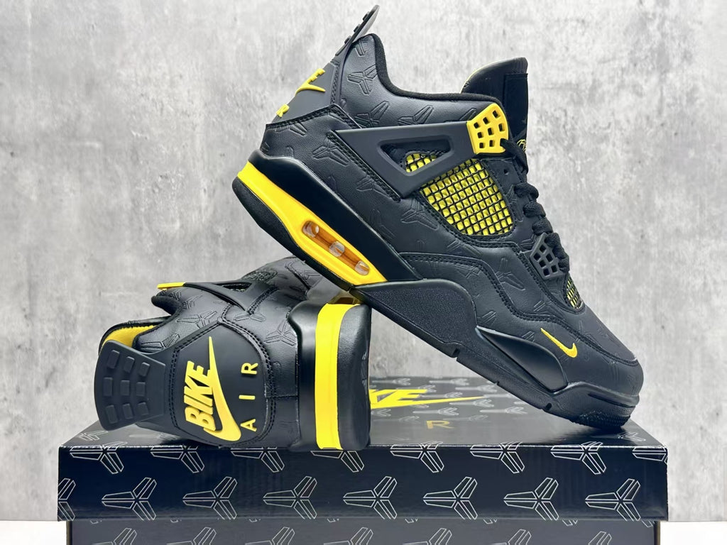Air Jordan 4 Retro Kobe Black & Yellow Sneakers | 36–47.5