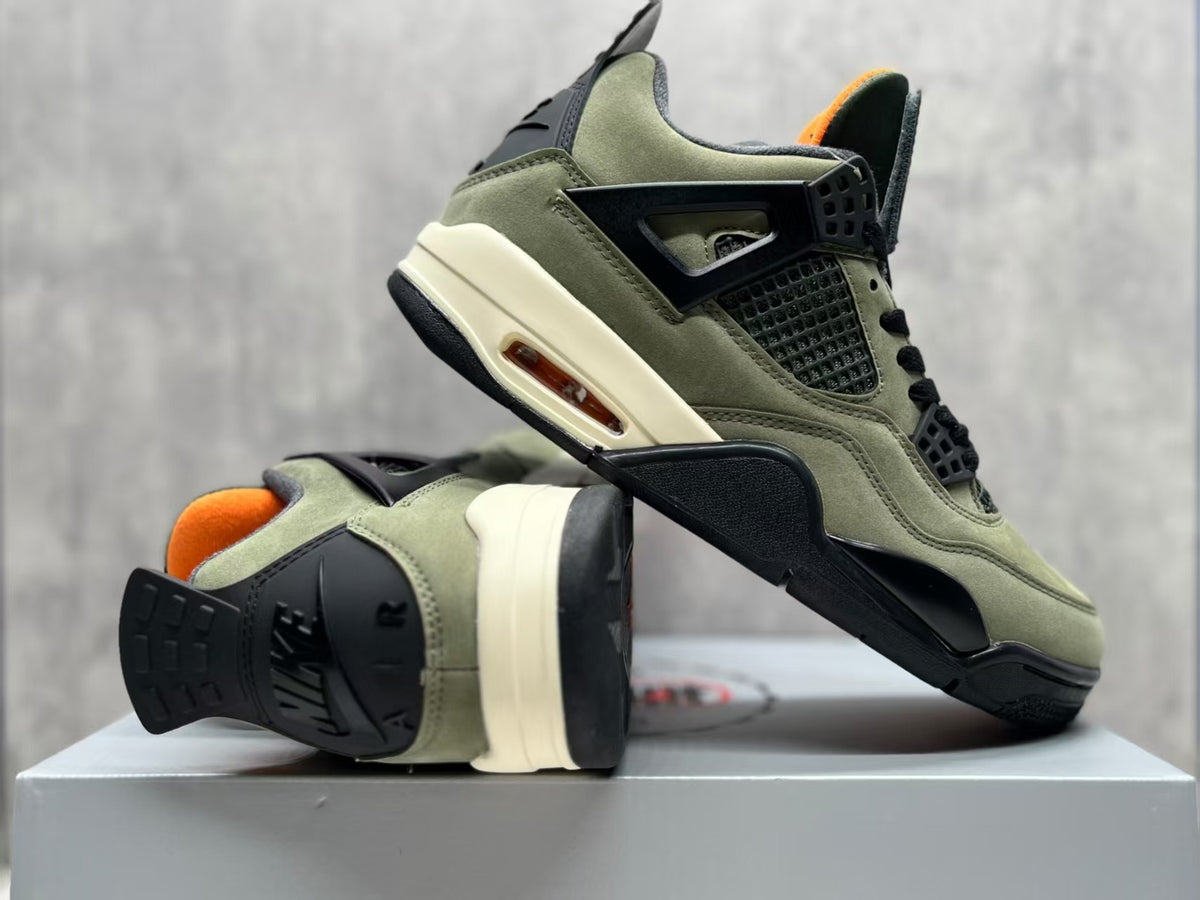 Air Jordan 4 Retro Silk Green Olive & Black Sneakers | 36–47.5