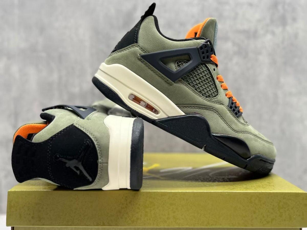 Air Jordan 4 Retro Olive Green & Orange Sneakers | 36–47.5