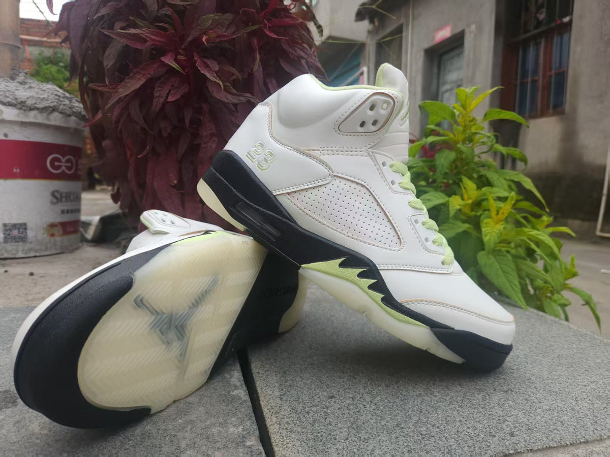 Air Jordan 5 Retro Pale Green White & Black Sneakers | 36–47