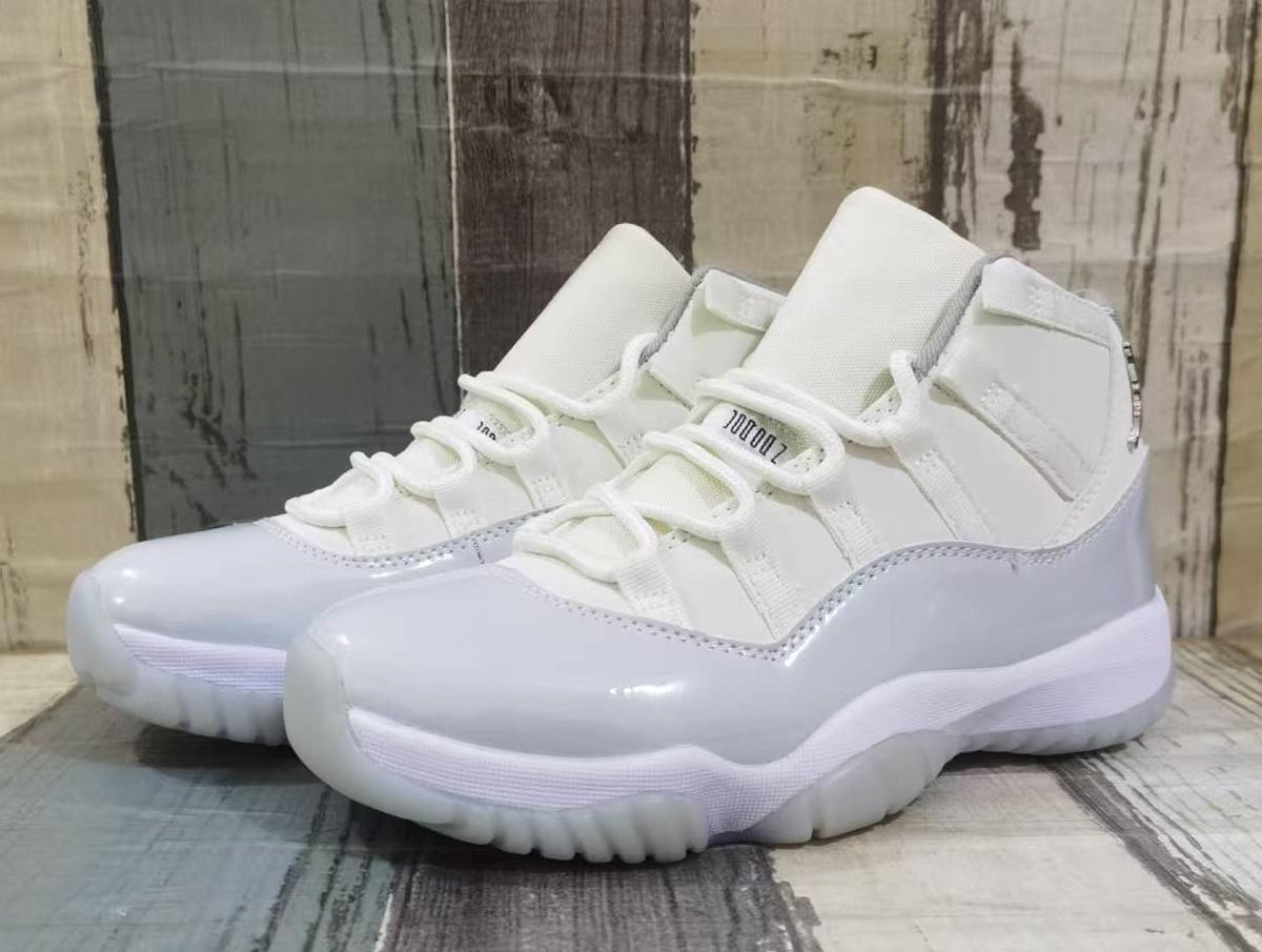 Air Jordan 11 Retro White & Grey Unisex Sneakers | 36–47
