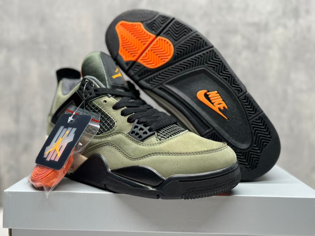 Air Jordan 4 Retro Silk Green Olive & Black Sneakers | 36–47.5