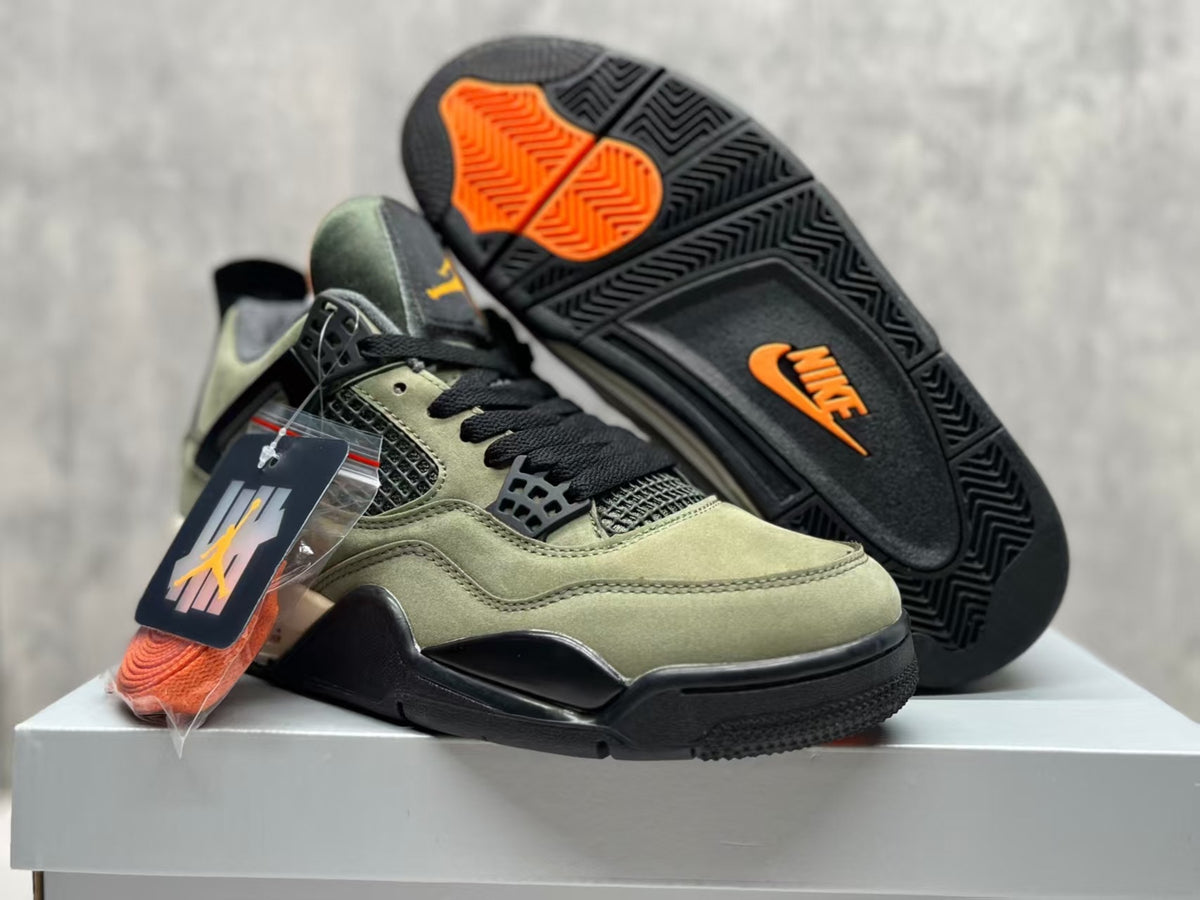 Air Jordan 4 Retro Silk Green Olive & Black Sneakers | 36–47.5