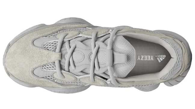 adidas Yeezy 500 Light Grey Lace-Up Sneakers ($139)