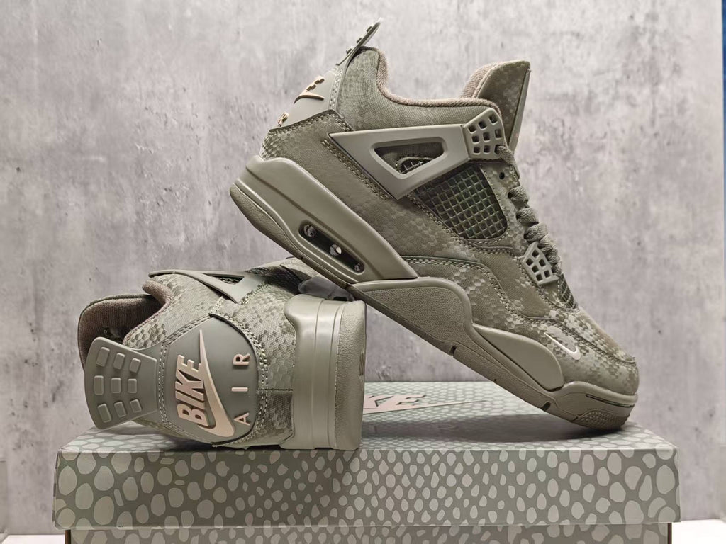 Air Jordan 4 Retro Military Mamba Custom Olive & Black Sneakers | 36–47.5