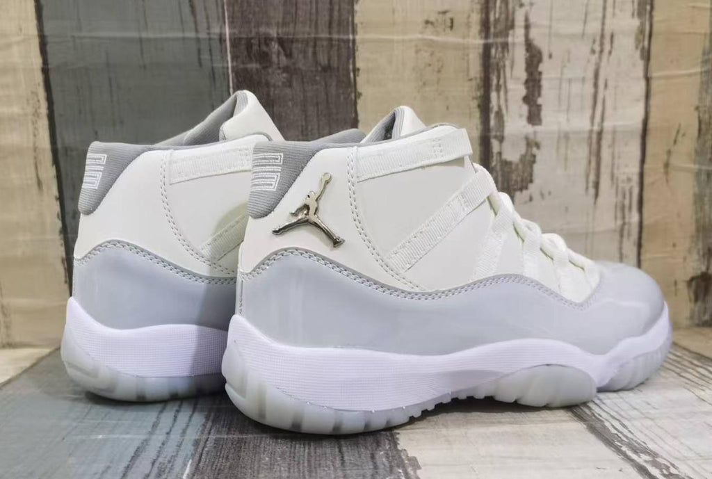 Air Jordan 11 Retro White & Grey Unisex Sneakers | 36–47