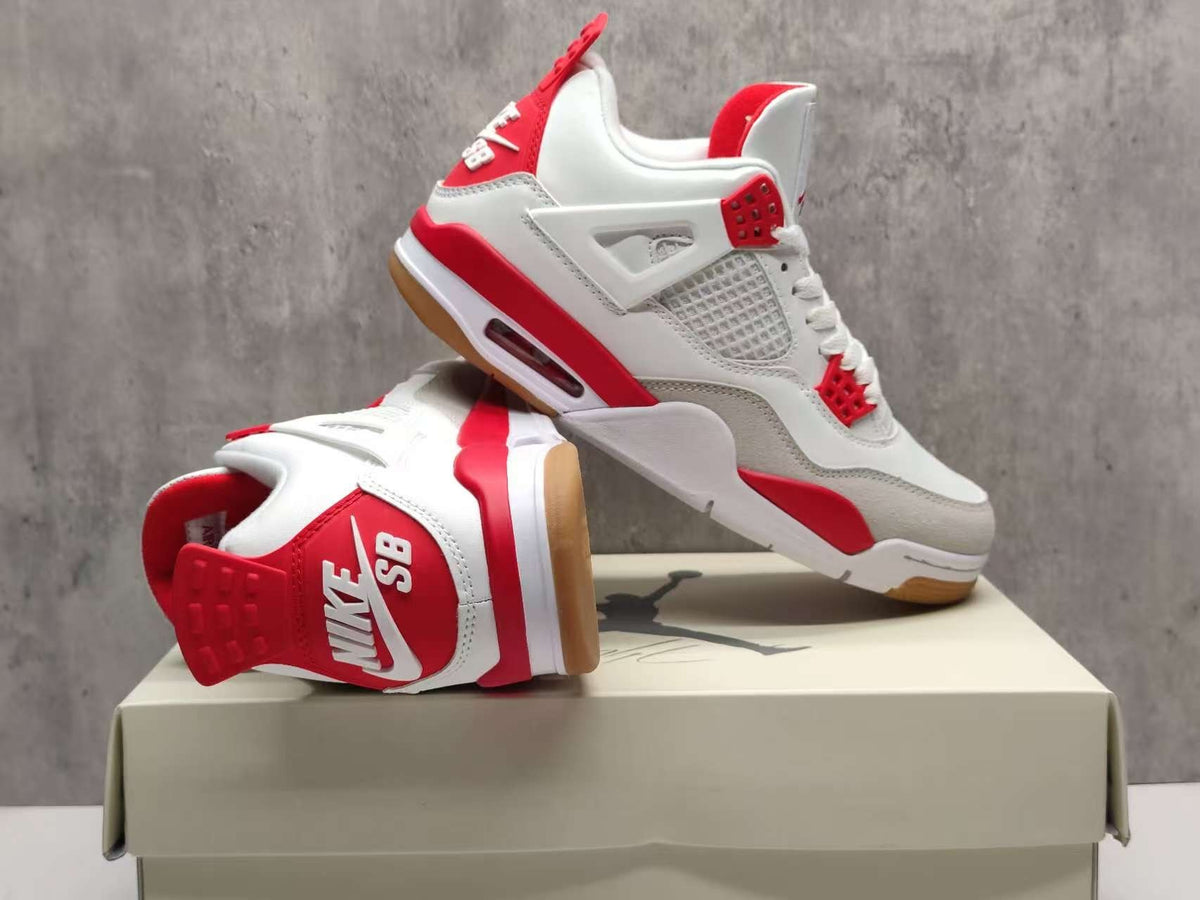 Air Jordan 4 Retro Ruby White & Red Sneakers | 36–47.5
