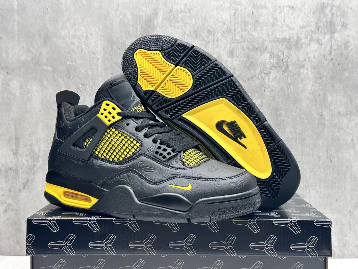 Air Jordan 4 Retro Kobe Black & Yellow Sneakers | 36–47.5