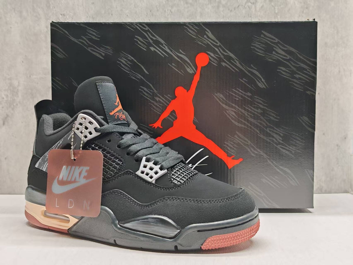 Air Jordan 4 London Black & Coral Sneakers | 36–47.5