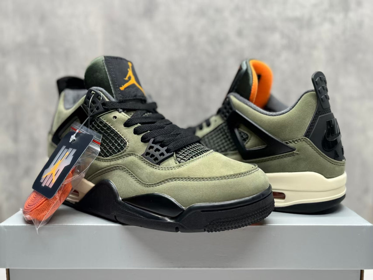 Air Jordan 4 Retro Silk Green Olive & Black Sneakers | 36–47.5
