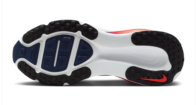 Nike Vomero 18 - White with Navy & Orange-Red Accents (168)