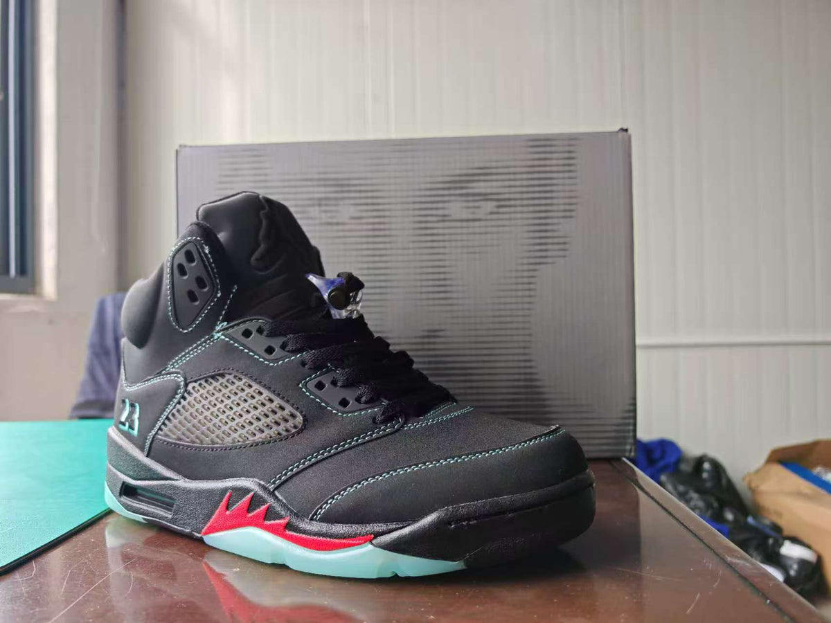 Air Jordan 5 Halloween Black & Mint Green Sneakers | 36–47